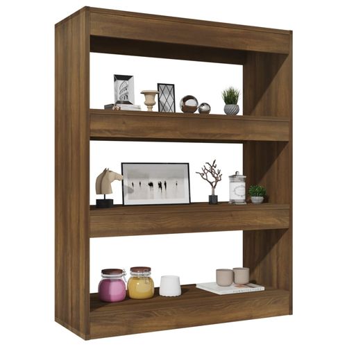 vidaXL Book Cabinet/Room Divider Smoked Oak 80x30x103 cm Engineered wood