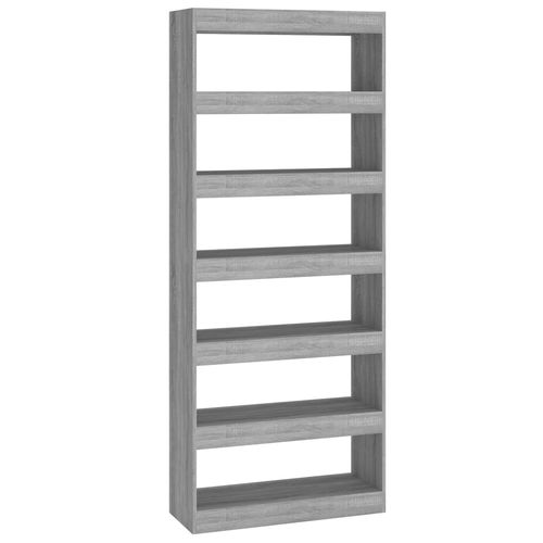 vidaXL Book Cabinet/Room Divider Smoked Oak 80x30x198 cm Engineered Wood