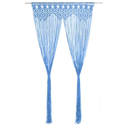 vidaXL Macrame Curtain 140x240 cm Cotton - blue