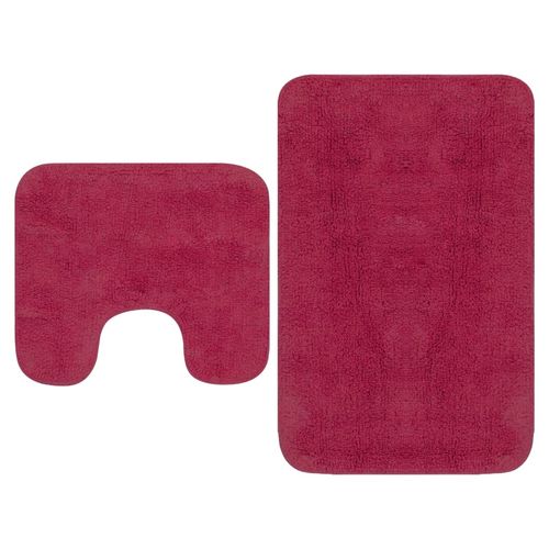 vidaXL Bathroom Mat Set 2 Pieces Fabric Anthracite - fuchsia