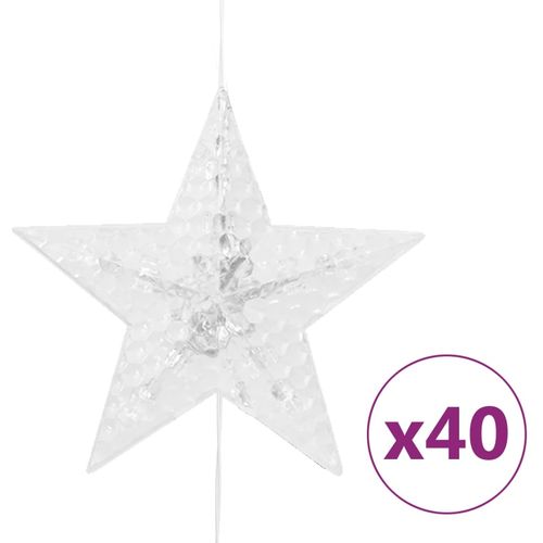 vidaXL LED Star Curtain Fairy Lights 200 LED Warm White 8 Function