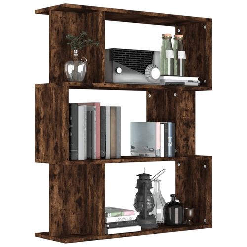 vidaXL Book Cabinet/Room Divider Smoked Oak 80x24x96cm Engineered Wood