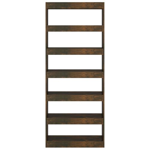 vidaXL Book Cabinet/Room Divider Smoked Oak 80x30x198 cm Engineered Wood