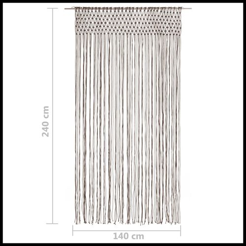 vidaXL Macrame Curtain Taupe 140x240 cm Cotton