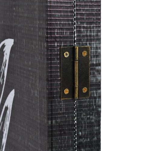 vidaXL Folding Room Divider 120x170 cm Feathers Black and White