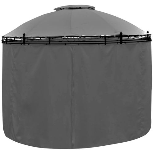 vidaXL Gazebo with Curtains Round 3.5x2.7 m Anthracite