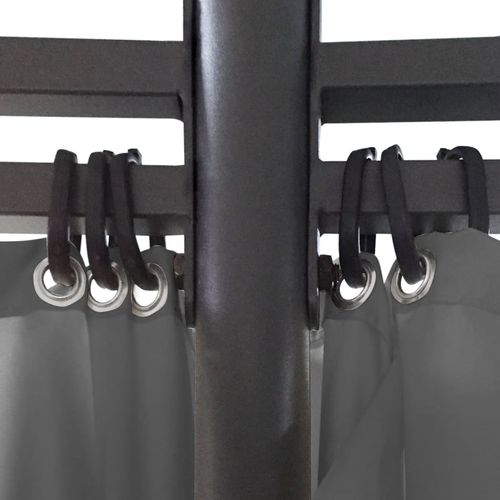 vidaXL Gazebo with Curtains Round 3.5x2.7 m Anthracite