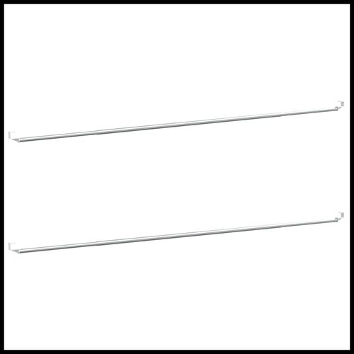 vidaXL Curtain Rails 2 pcs White and Silver 40-60 cm Aluminium