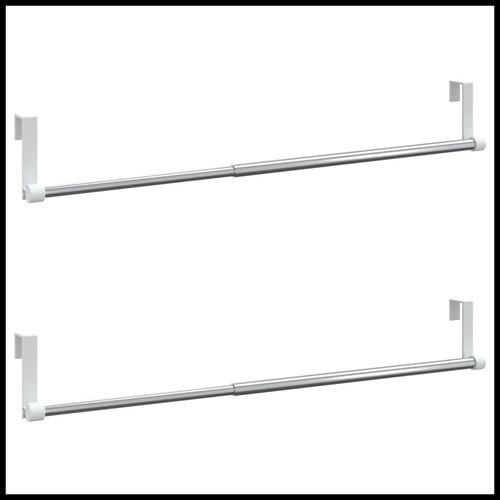 vidaXL Curtain Rails 2 pcs White and Silver 40-60 cm Aluminium