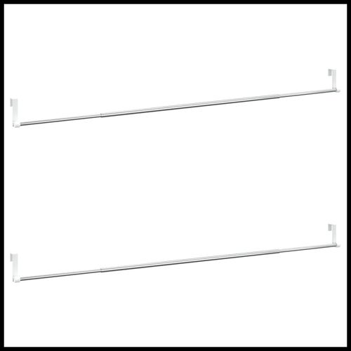 vidaXL Curtain Rails 2 pcs White and Silver 40-60 cm Aluminium