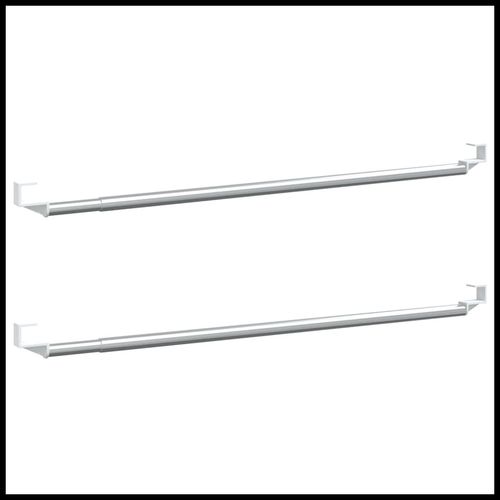vidaXL Curtain Rails 2 pcs White and Silver 40-60 cm Aluminium