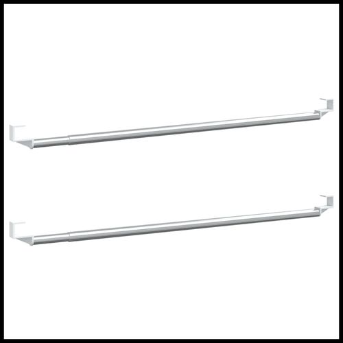 vidaXL Curtain Rails 2 pcs White and Silver 40-60 cm Aluminium