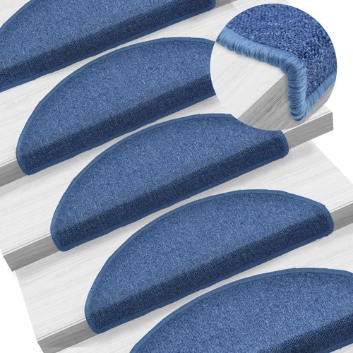 vidaXL Carpet Stair Treads 15 pcs Dark Green 56x17x3 cm - blue / 15 / 65 x 24 x 4 cm