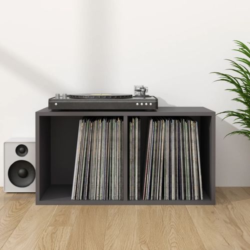 vidaXL Vinyl Storage Box Smoked Oak 71x34x36 cm Engineered Wood - grey