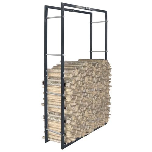 vidaXL Firewood Rack Black 50x20x150 cm Steel