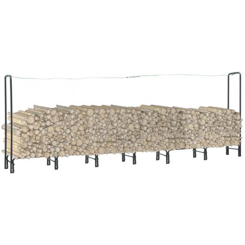 vidaXL Firewood Rack Black 50x20x150 cm Steel