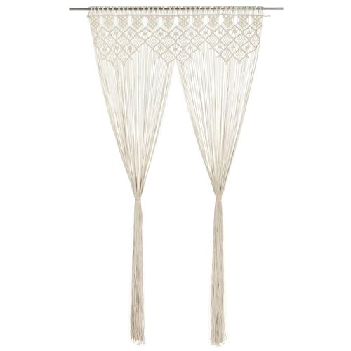 vidaXL Macrame Curtain 140x240 cm Cotton - cream