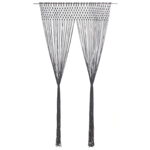 vidaXL Macrame Curtain Taupe 140x240 cm Cotton - anthracite