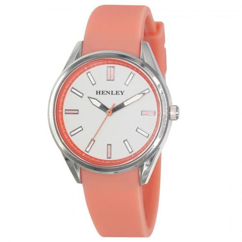 Henley Ladies Sports White Dial Coloured Rubber Strap Watch H06177 Available Multiple Colour - Persimmon