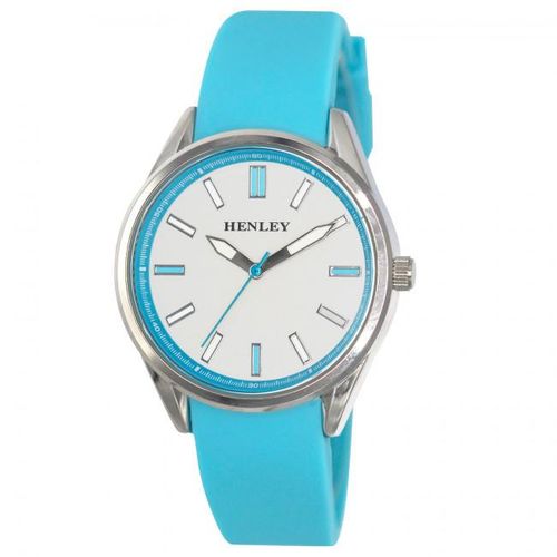 Henley Ladies Sports White Dial Coloured Rubber Strap Watch H06177 Available Multiple Colour - Blue