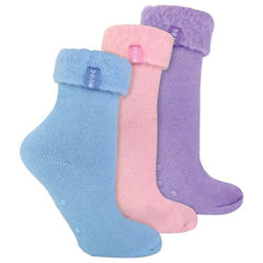 THMO - Ladies 3 Pack Slipper Bed Socks - 4-8 UK