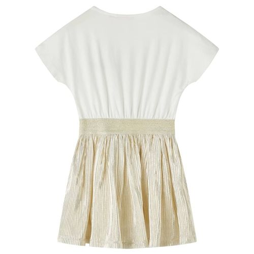 Kids’ Dress with Short Sleeves Ecru 92