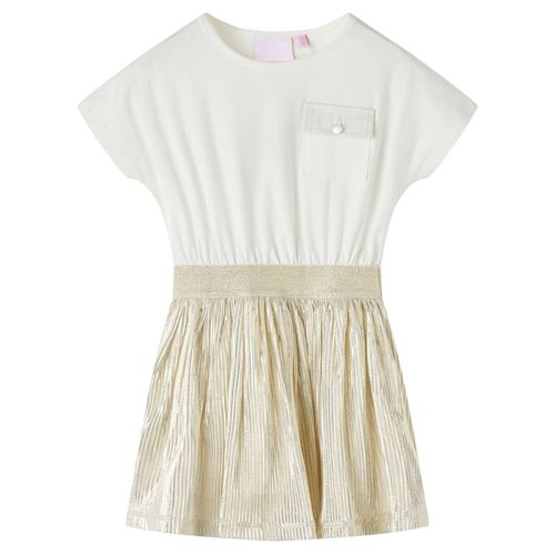 Kids’ Dress with Short Sleeves Ecru 92 - 116 (5-6y)