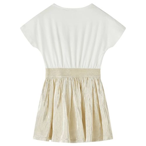 Kids’ Dress with Short Sleeves Ecru 92