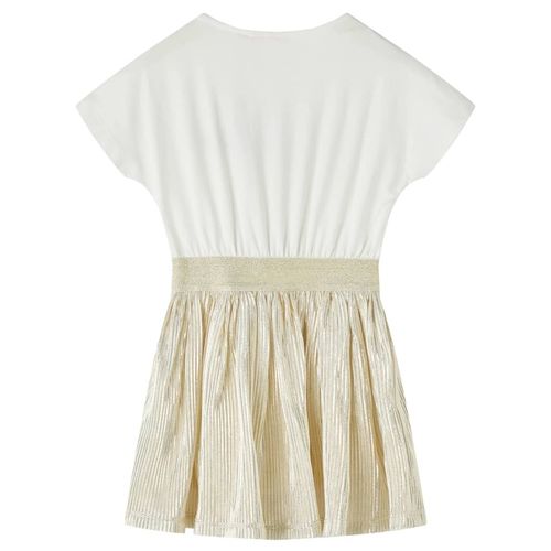 Kids’ Dress with Short Sleeves Ecru 92