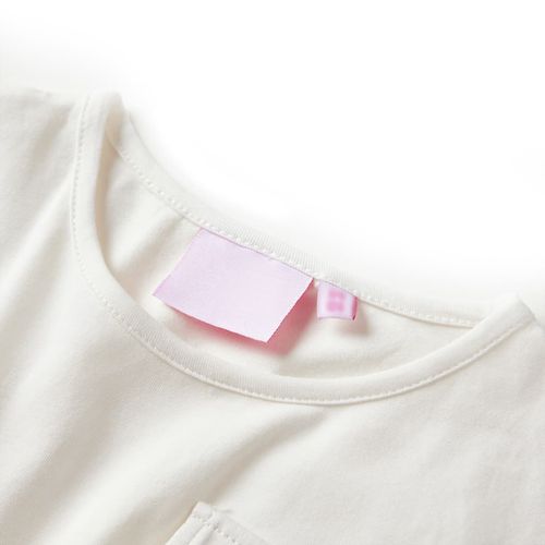 Kids’ Dress with Short Sleeves Ecru 92