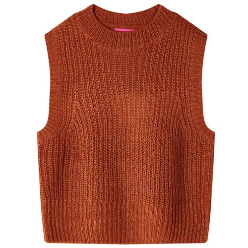 Kids’ Sweater Vest Knitted Cognac 92 - 128 (7-8y)