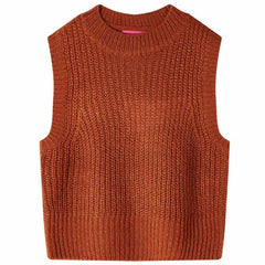 Kids’ Sweater Vest Knitted Cognac 92