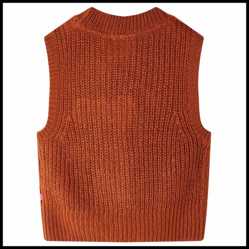 Kids’ Sweater Vest Knitted Cognac 92