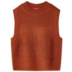 Kids’ Sweater Vest Knitted Cognac 92