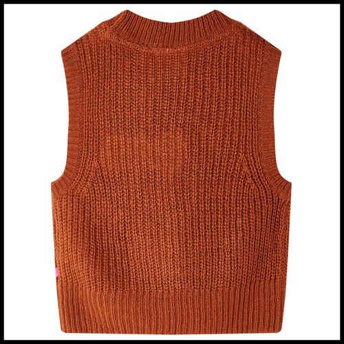 Kids’ Sweater Vest Knitted Cognac 92