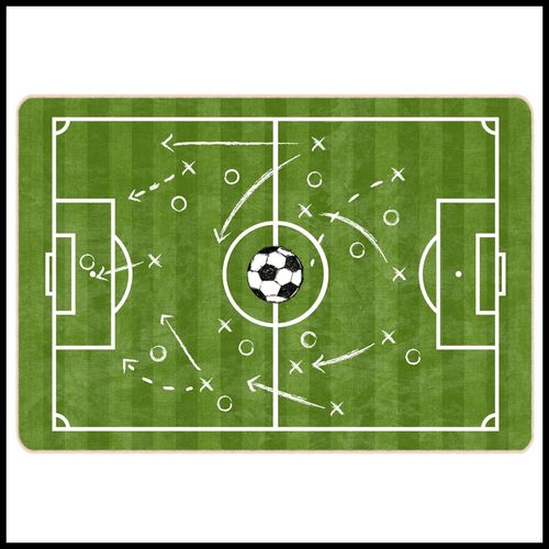 vidaXL Kids’ Rug Green 160x230 cm Football Field Washable Anti Slip