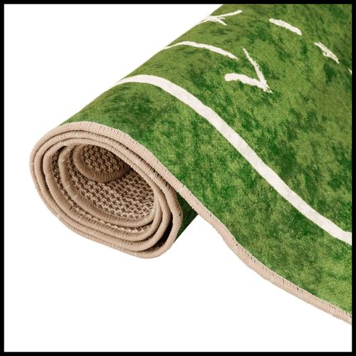 vidaXL Kids’ Rug Green 160x230 cm Football Field Washable Anti Slip