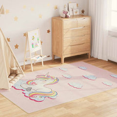 vidaXL Kids’ Rug Green 160x230 cm Football Field Washable Anti Slip