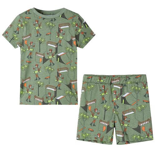 Kids’ Pyjamas with Short Sleeves Light Khaki 92 - 128 (7-8y)
