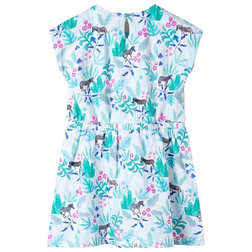 Kids’ Dress Ecru and Dark Mint 92
