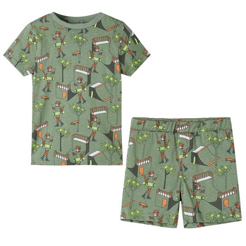 Kids’ Pyjamas with Short Sleeves Light Khaki 92 - 116 (5-6y)