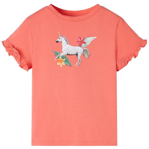 Kids’ T-shirt with Short Sleeves Bright Pink 92 - coral / 92 (1.5-2y)