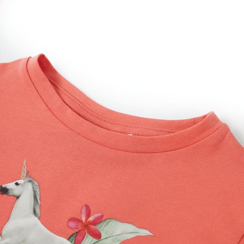 Kids’ T-shirt with Short Sleeves Bright Pink 92