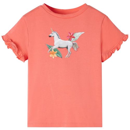 Kids’ T-shirt with Short Sleeves Bright Pink 92
