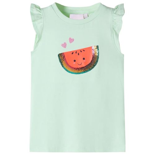 Kids’ T-shirt with Ruffle Sleeves Coral 92 - green / 116 (5-6y)