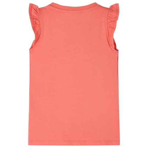 Kids’ T-shirt with Ruffle Sleeves Coral 92