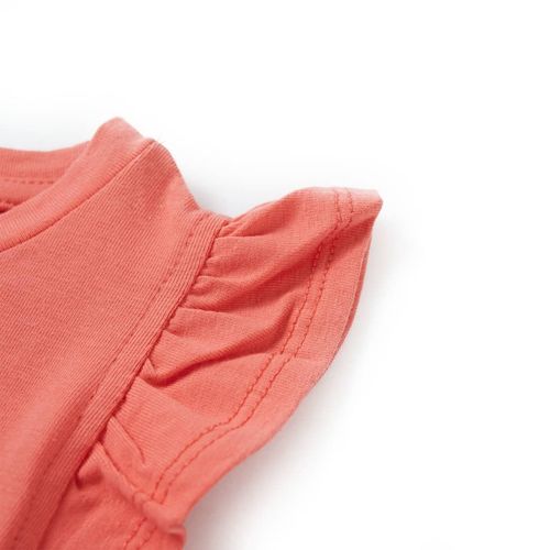 Kids’ T-shirt with Ruffle Sleeves Coral 92