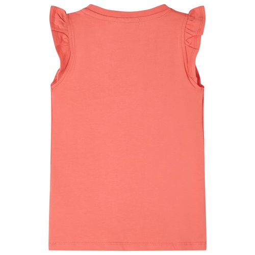 Kids’ T-shirt with Ruffle Sleeves Coral 92