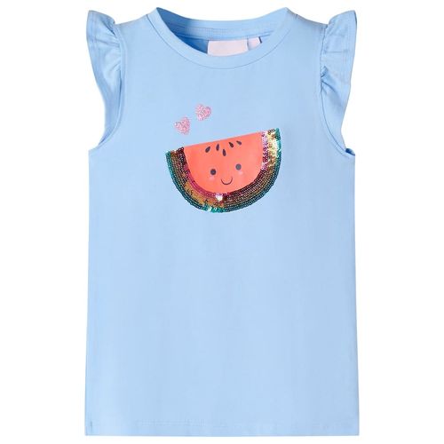 Kids’ T-shirt with Ruffle Sleeves Coral 92 - blue / 140 (9-10y)