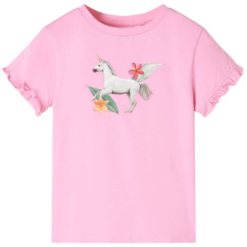 Kids’ T-shirt with Short Sleeves Bright Pink 92
